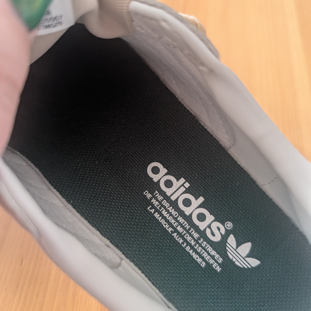 adidas cream and dark green suede platform sneakers - Picture 4 of 8